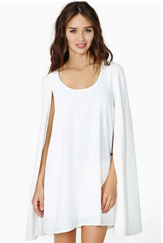 Shop The Golden Globe Style – Nasty Girl Angel White Cape Dress