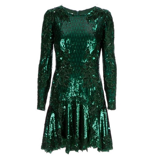 Shop The Golden Globe Style – Zuhair Murad sequin embellished evening dress, emerald green