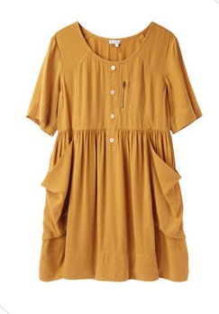 Steven Alan Haley Dress, shortsleeve, mustard yellow