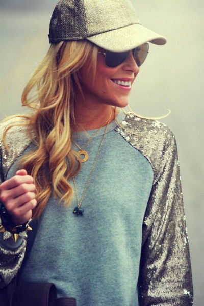 Street Sporty Fashion Trend, sequined sporty sweater