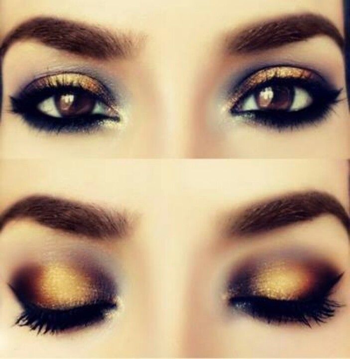 Trendy Gold Eyes Makeup Ideas for 2014