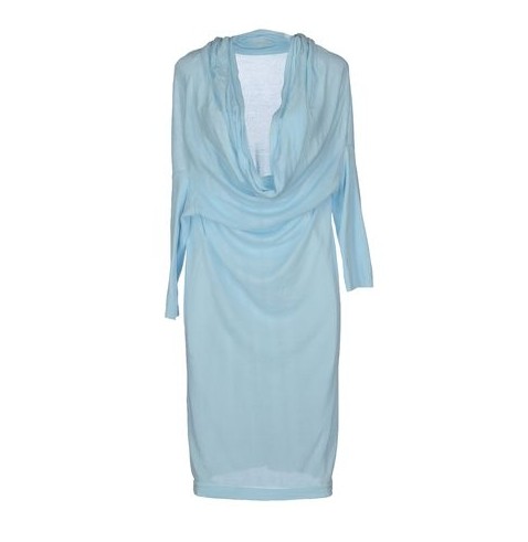 VANDA CATUCCI, 3/4 Length, Long Sleeve Lightweight Sweater Dress,Sky Blue