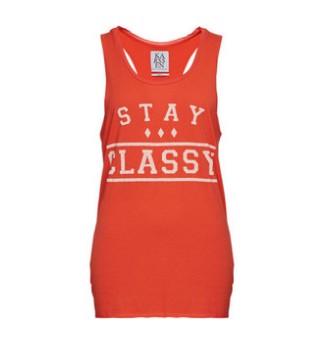 Zoe Karssen Women's Stay Classy Loose Fit Racer Back Tank - Hot Coral, loose fit