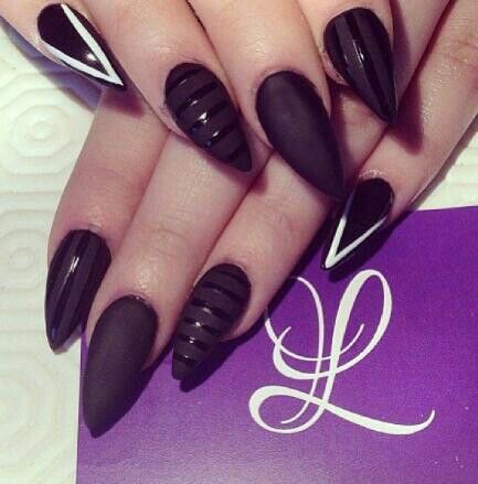 Black Pointy Nails