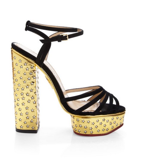 CHARLOTTE OLYMPIA Rising Star Swarovski-Embellished Strappy Suede Sandal