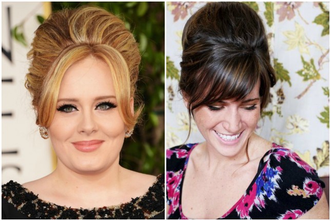 Celebrity-inspired Hairstyle: Adele-Beehive with Side Bangs or Side-swept Bang s