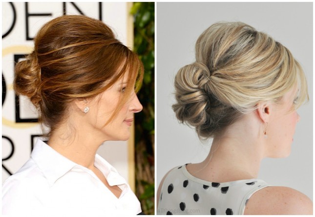 Celebrity-inspired Hairstyle: Julia Roberts-Low Bun