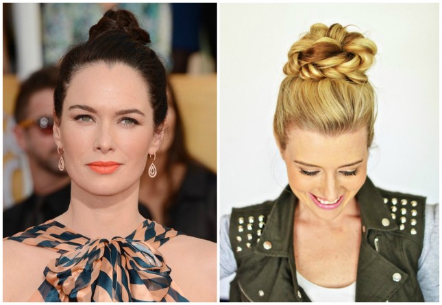 Celebrity-inspired Hairstyle: Lena Headey-Braided Bun