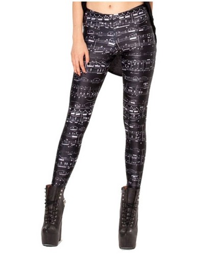 Chicnova Musical Notes Printed Leggings