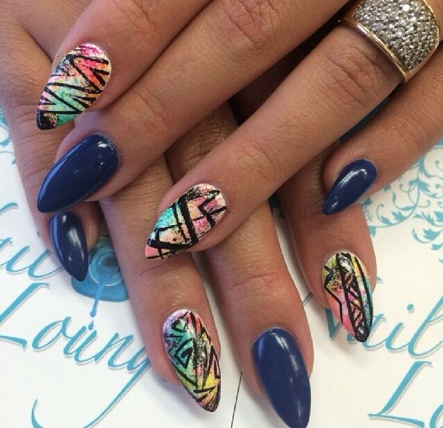 Colorful Pointy Nails