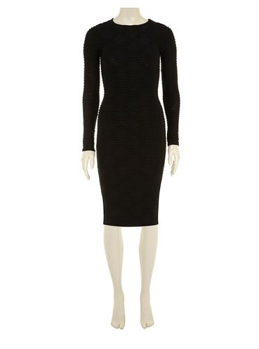 DOROTHYPERKINS Black Textured Midi Dress