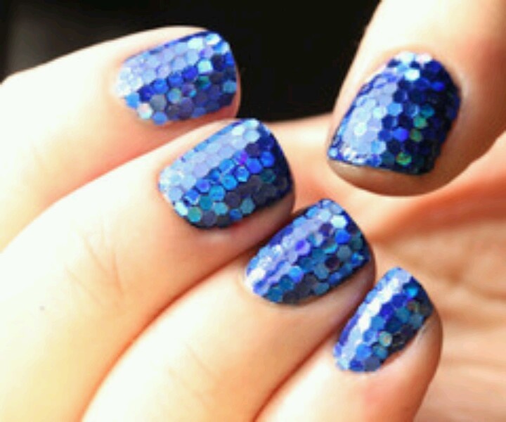 Blue Fish Scale Nails - wide 3