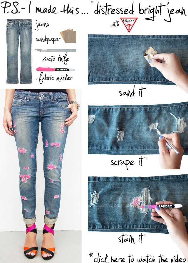 Distressed Bright Jean