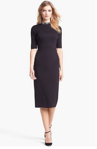 NORDSTROM stretch knit midi dress