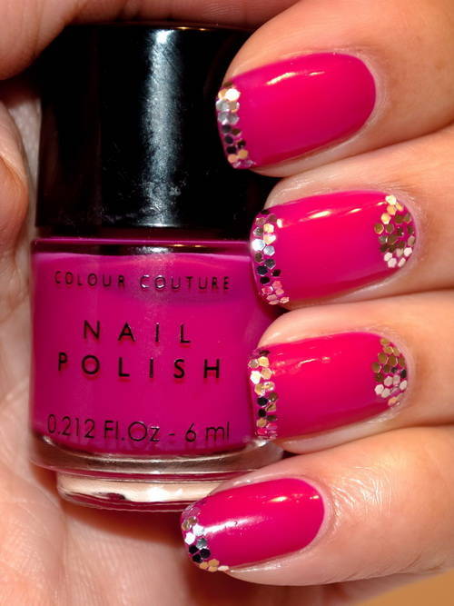 Pink Nails with Glitter