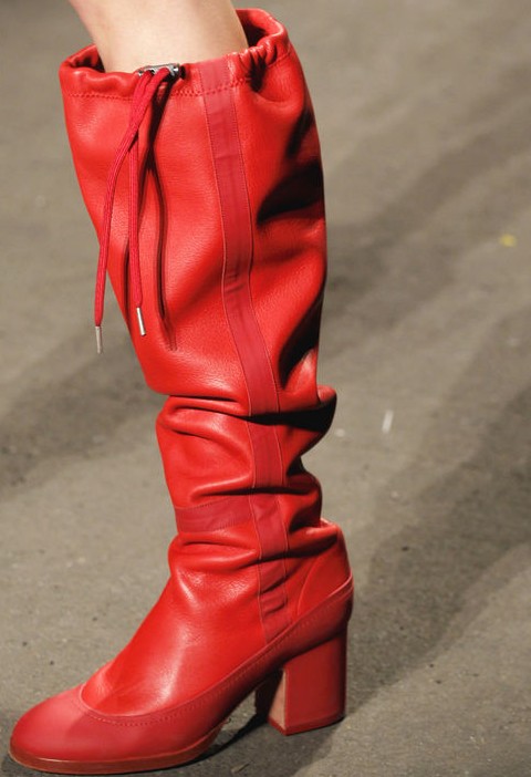 Rag & Bone baggy silhouette candy red rain boot
