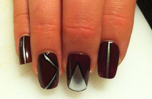 Red and Sliver Nails