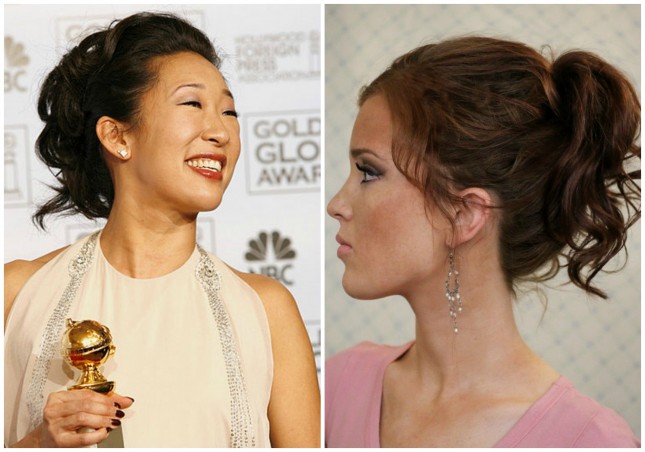 Celebrity-inspired Hairstyle: Sandra Oh-High Ponytail for Mid-length Hair