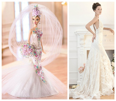 Fashionable and Adorable Barbie-inspired Dresses for Women: White Wedding Dresses