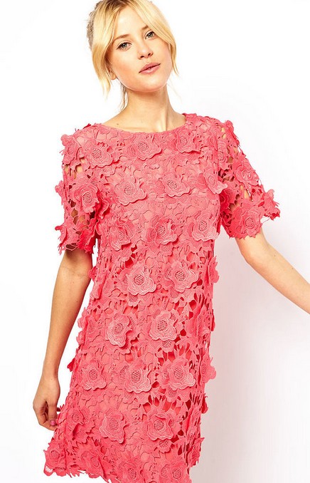 ASOS Pink Shift Dress with 3D Flowers ($128, originally $226)