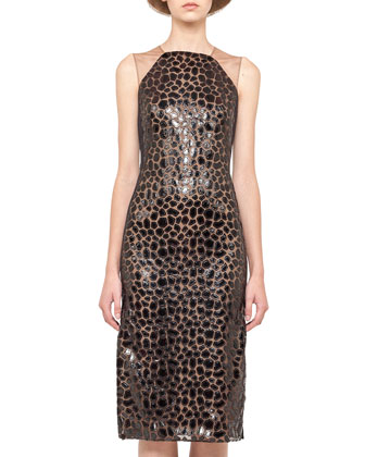 Akris Sleeveless Appliqué Sheath Dress