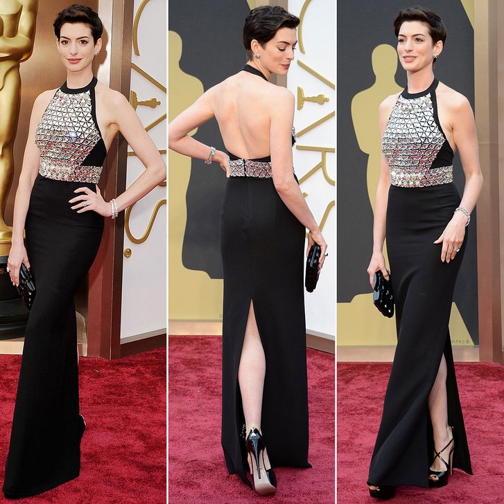 Anne Hathaway’s Crystal-Embroidered Gucci Gown at the Academy Awards