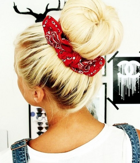 Back Bun with a Bandana