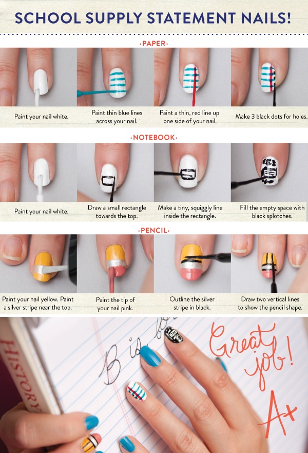 Back to School Nail Art