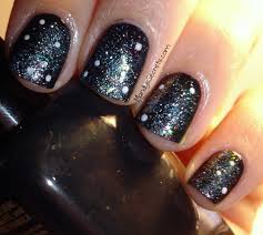 Black Nails with Glitter