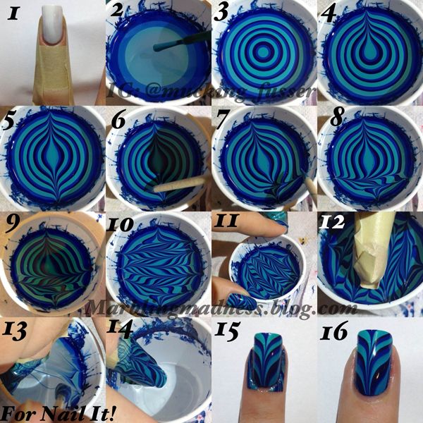 Blue Marble Nails