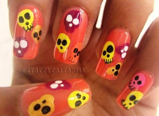 Colored Skull Nails