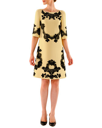 Dolce & Gabbana A-Line Lace Applique Dress