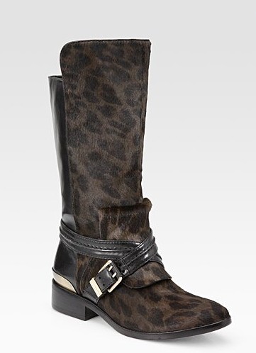 Doville Leather and Calf-Hair Mid-Calf Boots ($600)