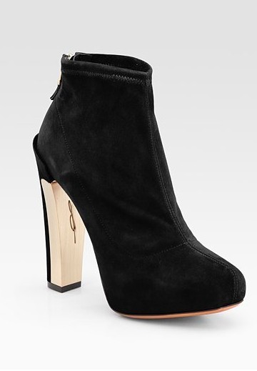 Edeline Black Stretch Suede Ankle Boots ($450)