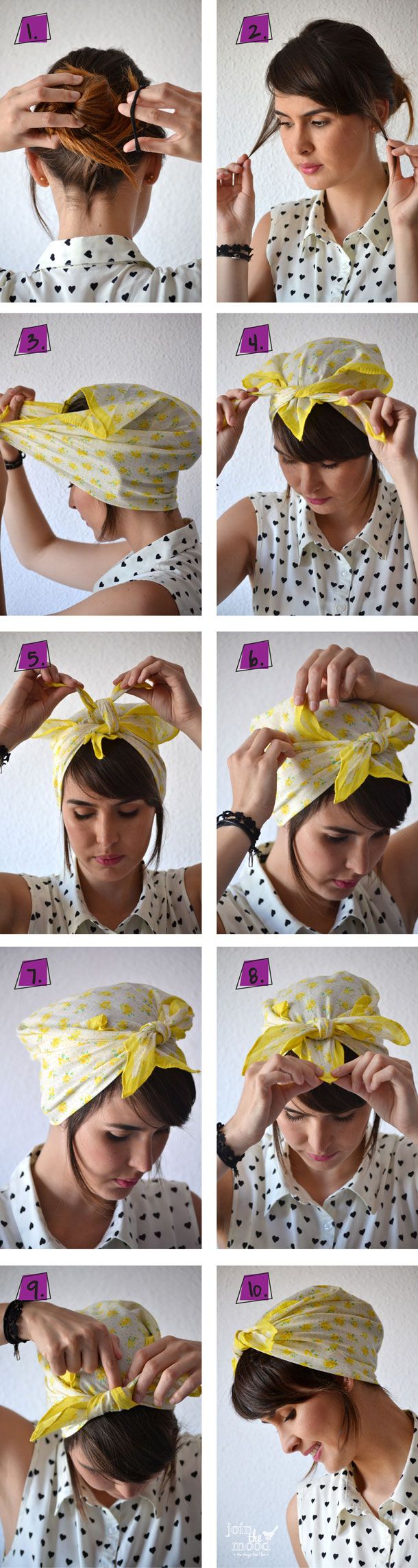 14 tutorials for bandana hairstyles - pretty designs