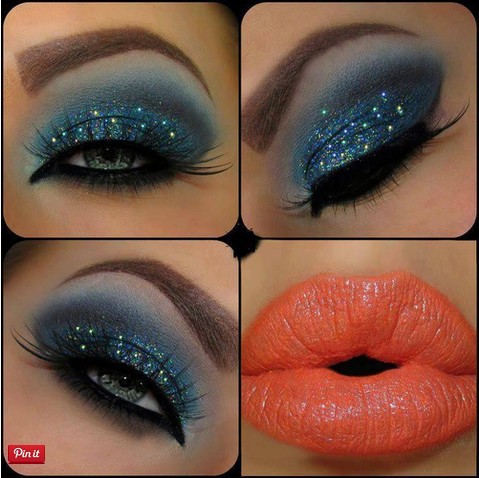 Hot Sparkle Blue Makeup