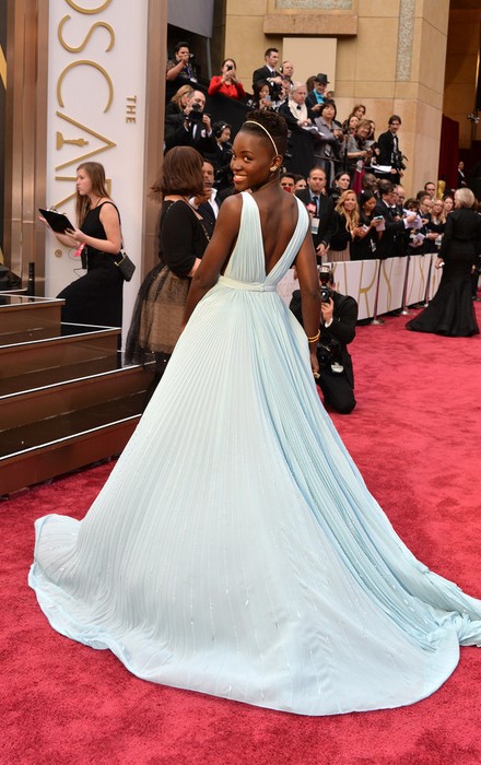 Lupita Nyong'o Pastel Blue Prada Dress