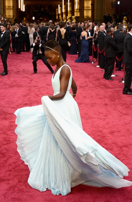 Lupita Nyong'o Pastel Blue Prada Dress