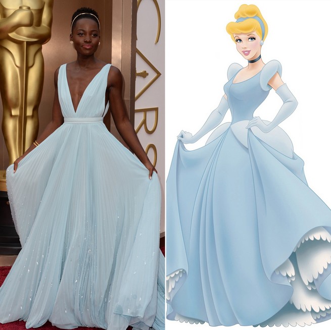 Lupita Nyong'o Pastel Blue Prada Dress