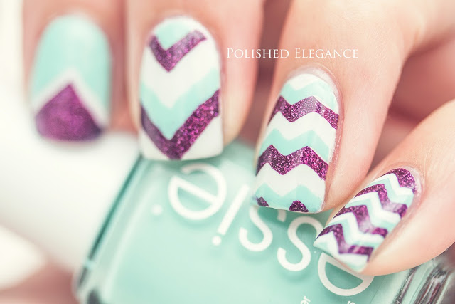 Mint and Purple Nails
