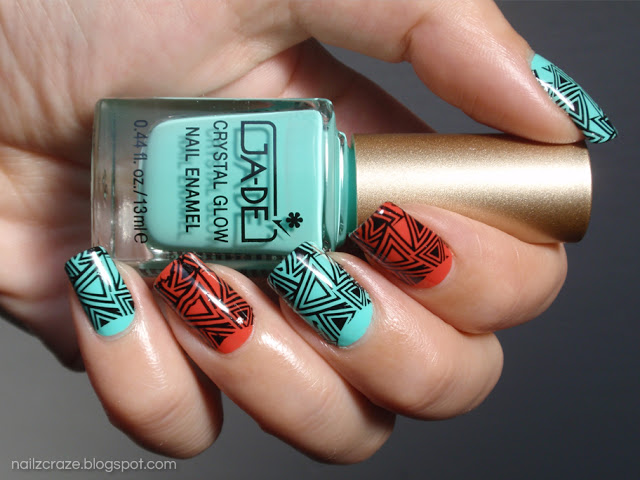 Mint and Red Nails