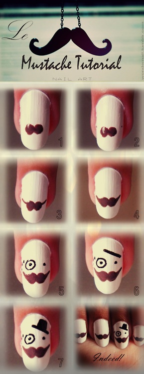 Mustache Nails