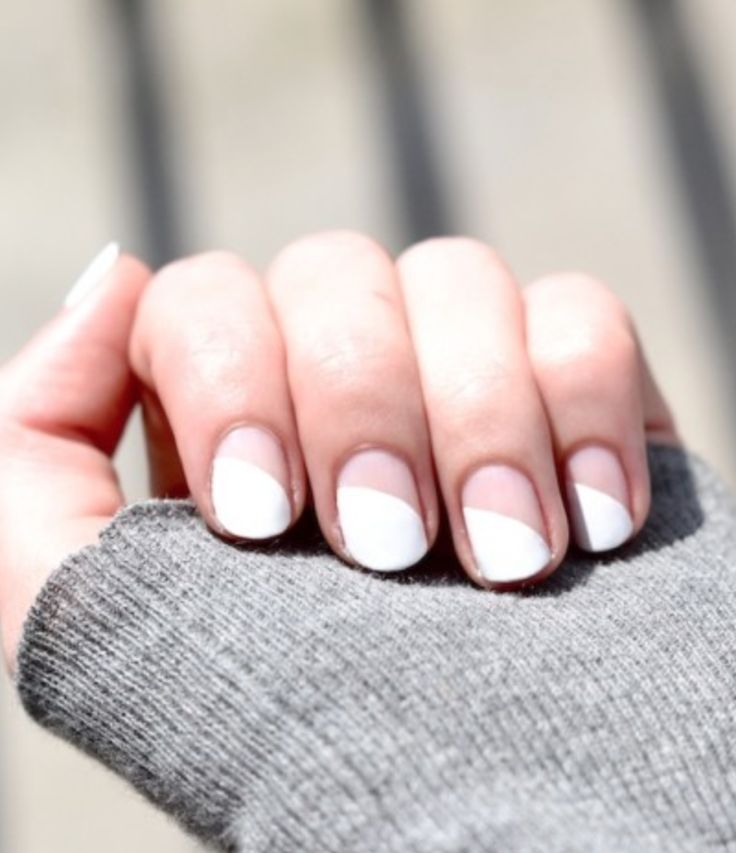 Nude and White Nails