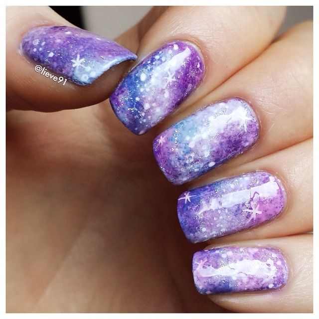 Pastel Galaxy Nail Design