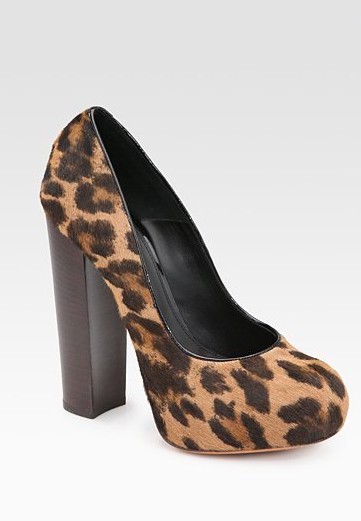 Petisca Leopard-Print Calf-Hair Pumps ($450)
