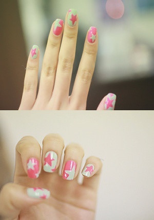 Pink Star Nails