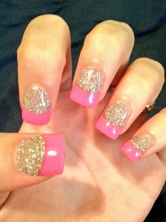 Pink and Gold Nails