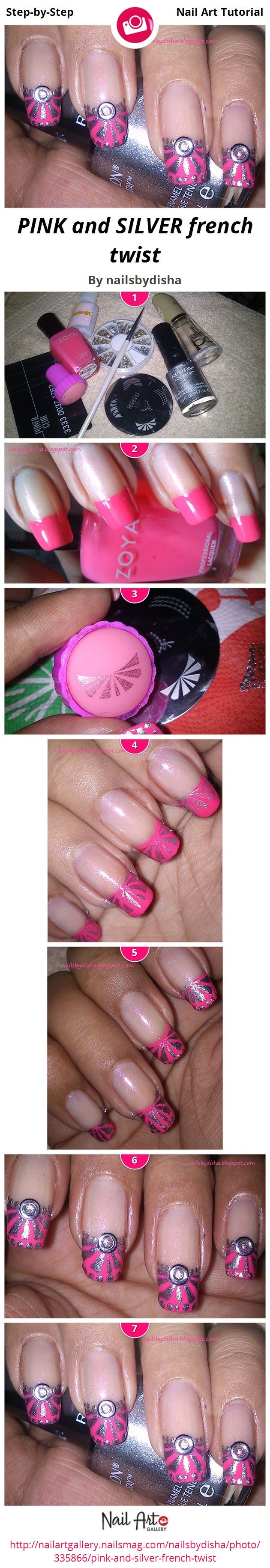 Pink and Sliver Nails