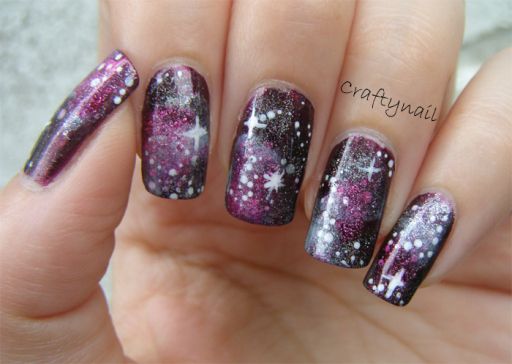 Purple Galaxy Nails