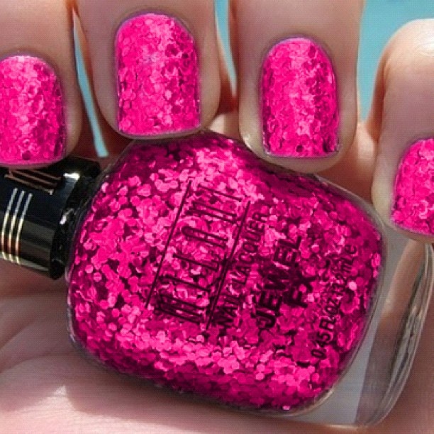 Sparkling Pink Nails